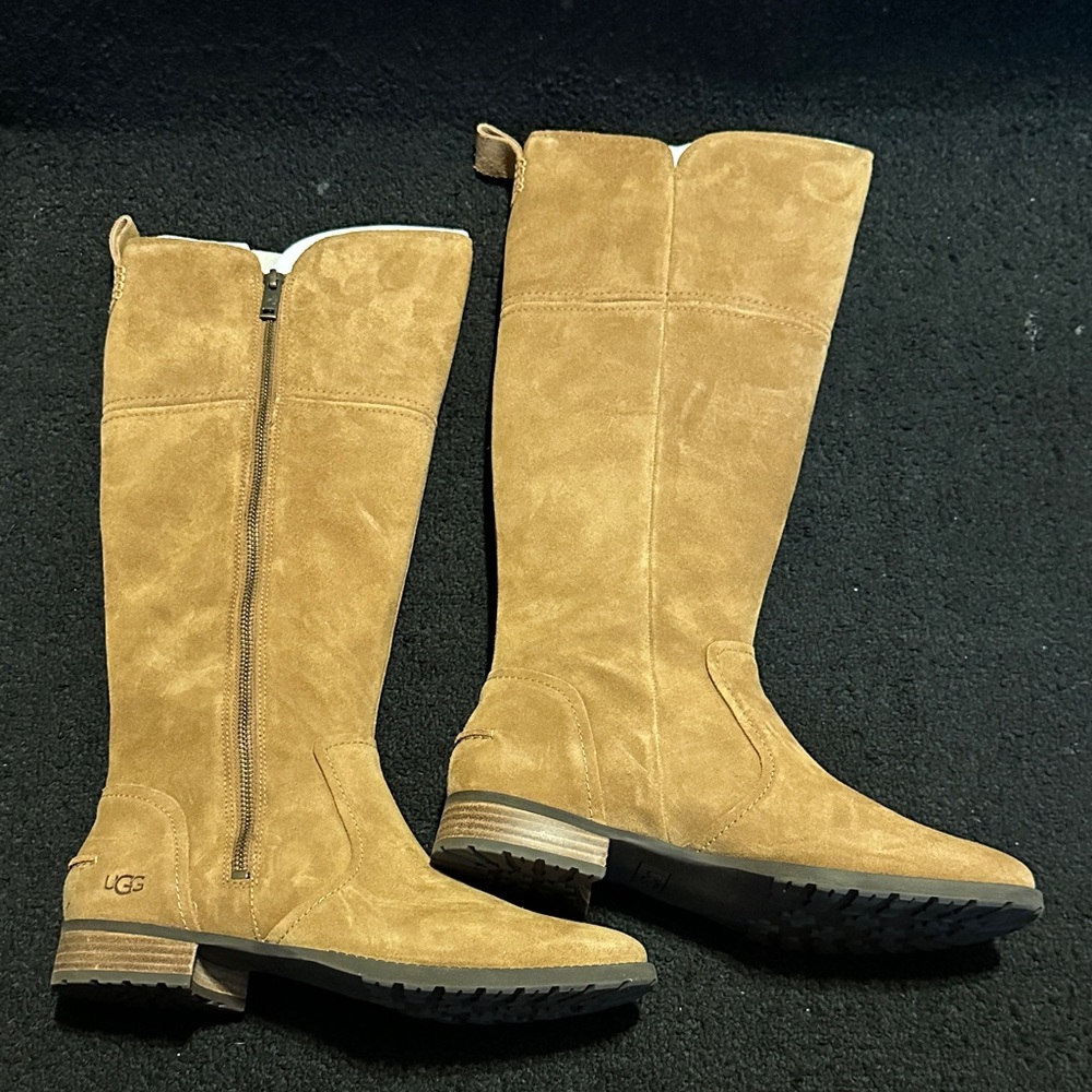 UGG Women's Below the Knee Tan Suede Boots